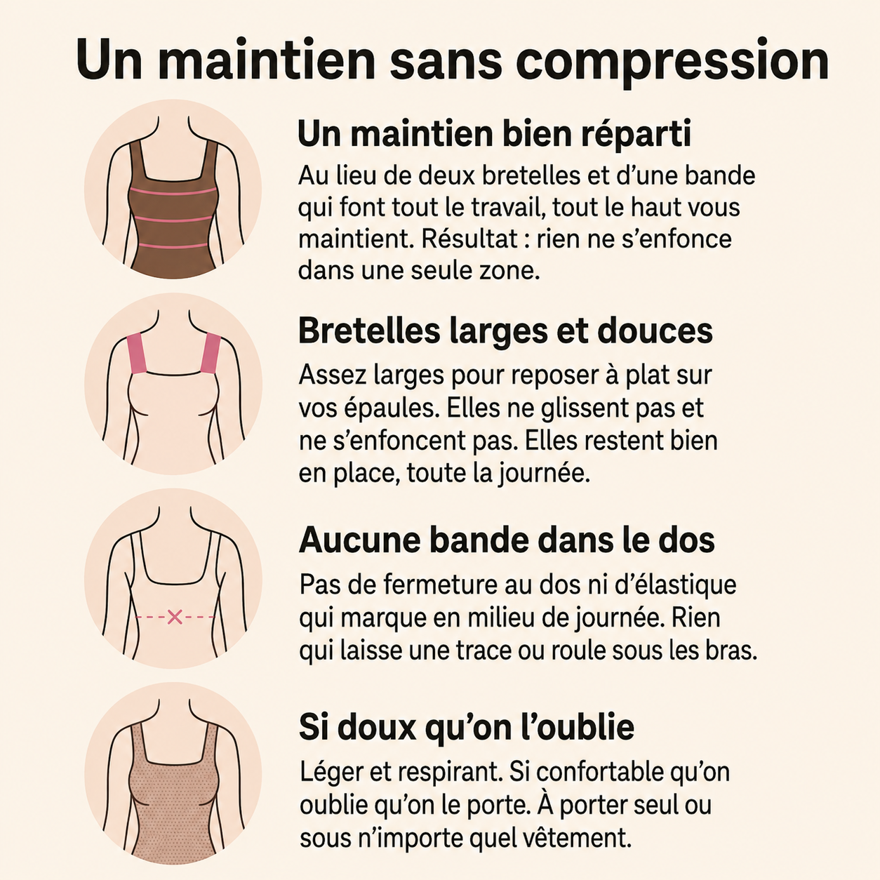 SILENTS – Débardeur sculptant avec maintien intégré